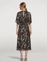 Tee Floral Jacquard Metallic Midi Dress