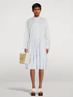 Drawstring Cotton Shirt Dress