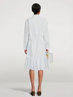 Drawstring Cotton Shirt Dress