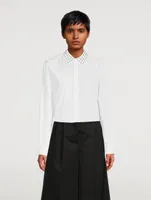 Cotton Shirt With Embellished Collar