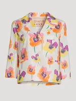 Cotton Jacket Pansies Print