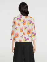 Cotton Jacket Pansies Print