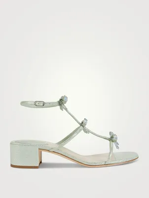 Caterina Crystal Metallic Leather Sandals