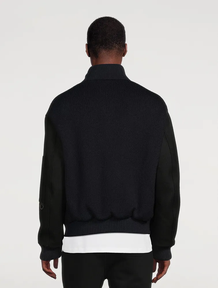 Wool Zip Bomber Jacket