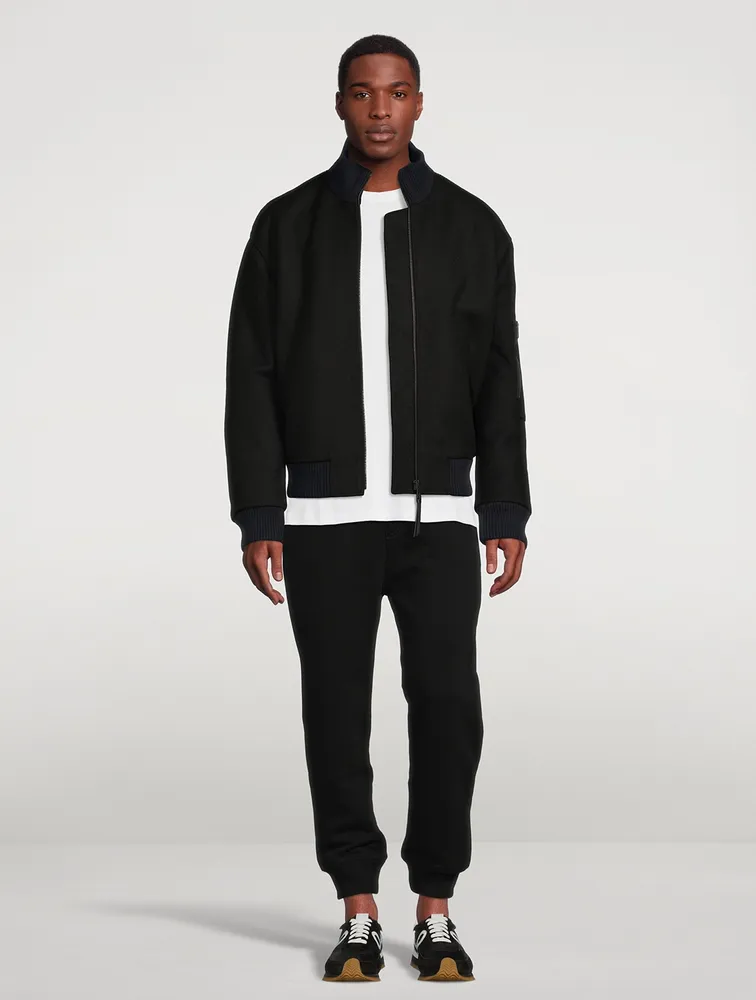 Wool Zip Bomber Jacket