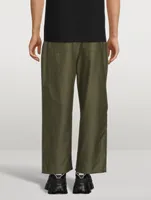 Pleat-Front Loose Pants