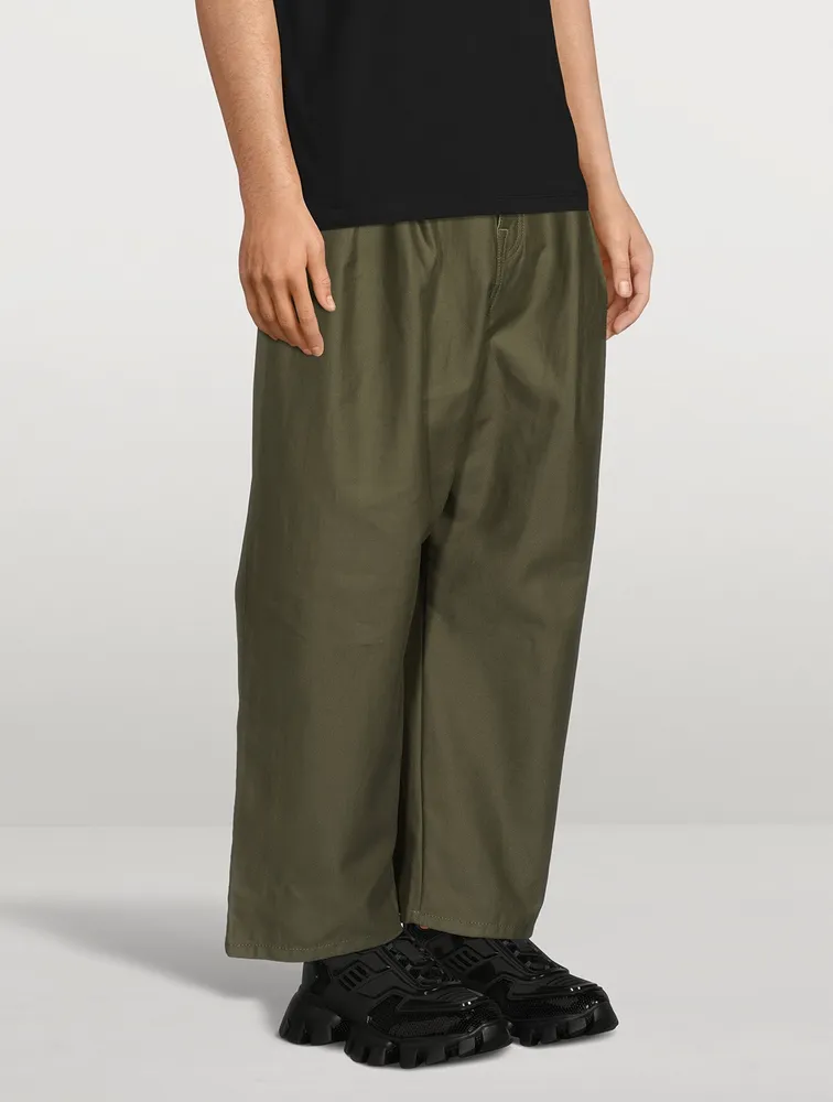 Pleat-Front Loose Pants