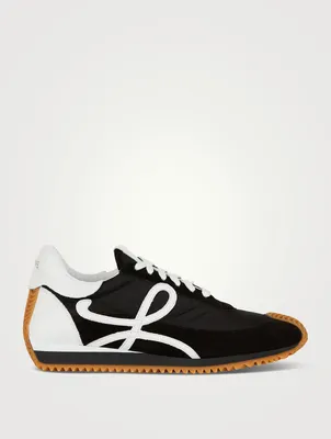 Nylon And Suede Flow Runner Sneakers