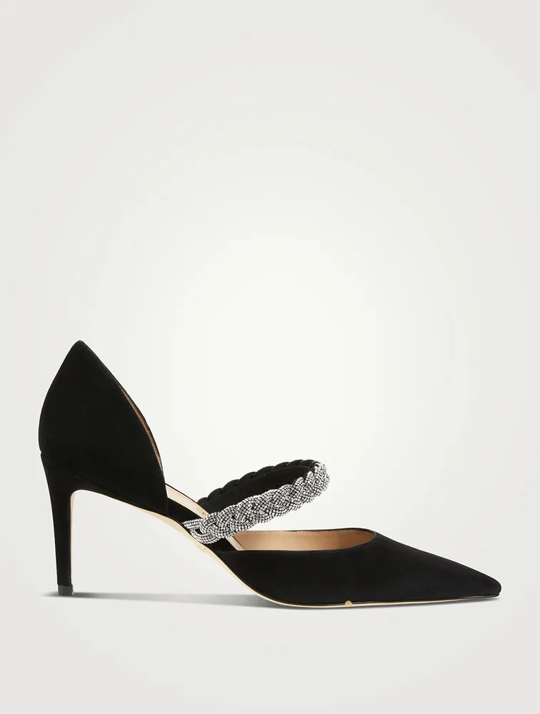 Addison Embellished Suede d'Orsay Pumps
