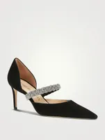 Addison Embellished Suede d'Orsay Pumps