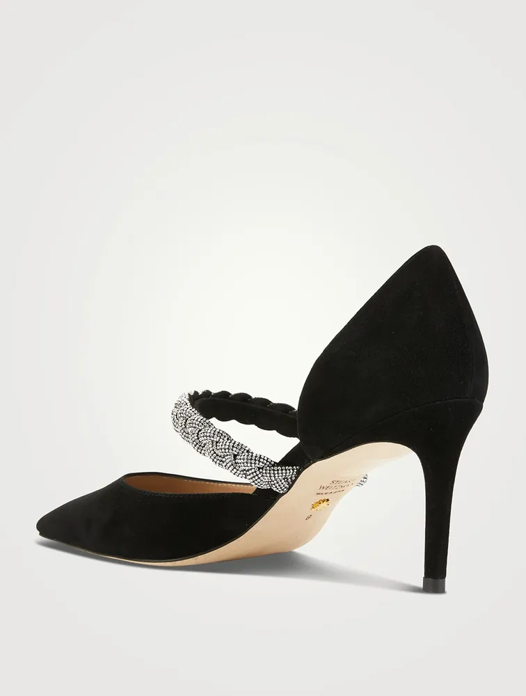 Addison Embellished Suede d'Orsay Pumps