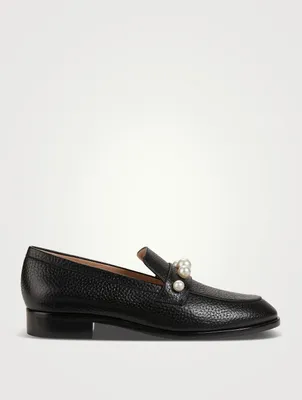 Goldie Embellished Leather Loafers