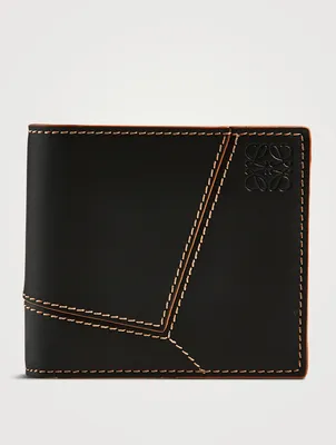 Leather Puzzle Stitches Bifold Wallet
