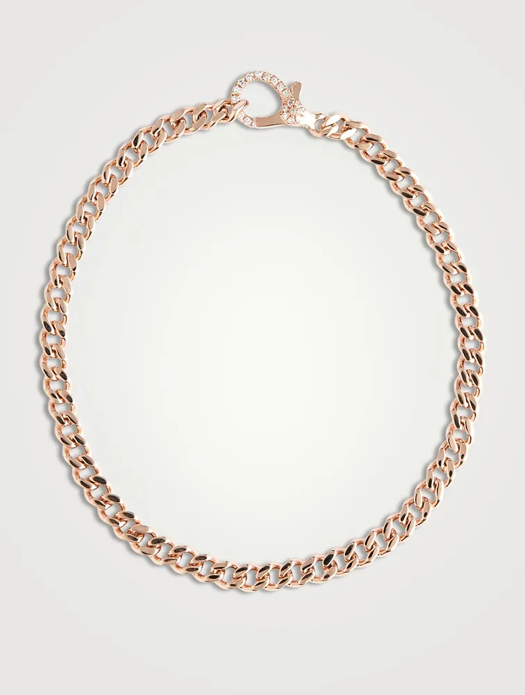 Baby Link 18K Rose Gold DIY Solid Bracelet With Diamonds