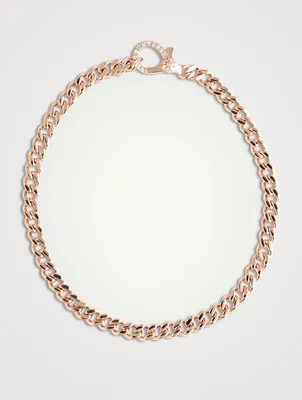 Baby Link 18K Rose Gold DIY Solid Bracelet With Diamonds