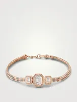 18K Rose Gold Triple Thread And Illusion Bracelet With Diamonds