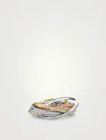 Two-Tone 18K Gold Rolling Orbit Ring With Diamonds