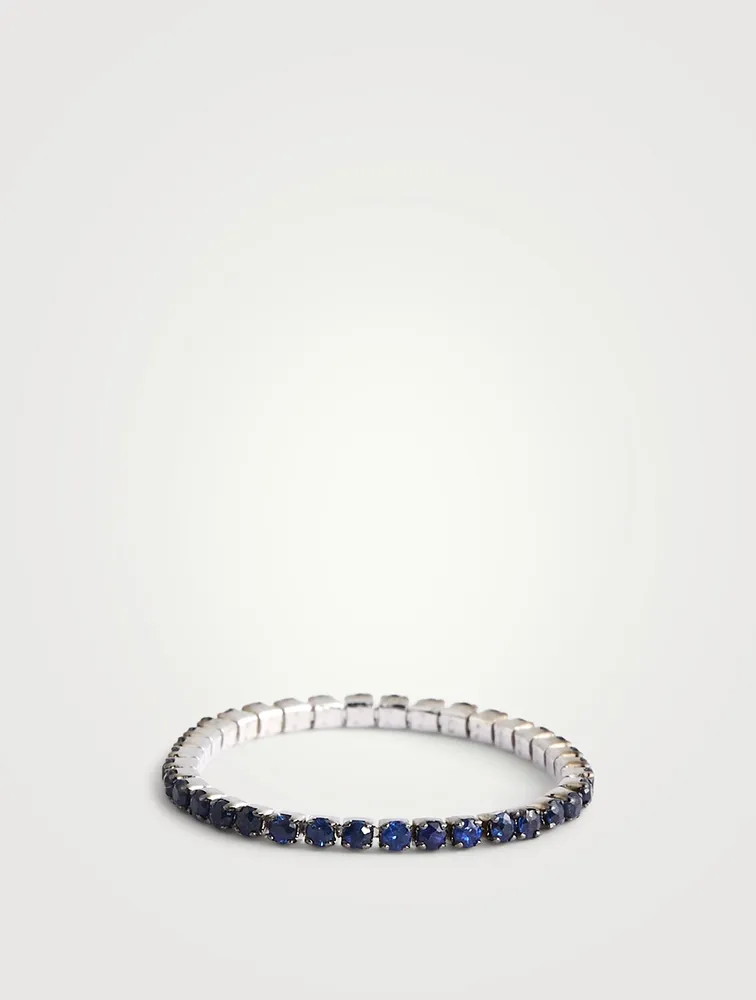 18K Gold Single Thread Ring With Sapphire