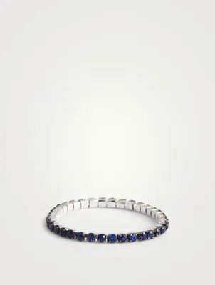 18K Gold Single Thread Ring With Sapphire