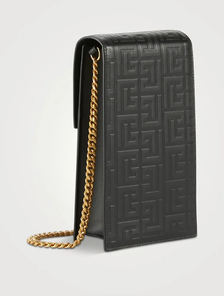 Debossed Leather Crossbody Phone Case