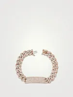 18K Rose Gold Full Pave ID Essential Link Bracelet With Diamonds