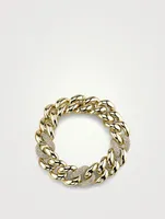 18K Gold Triple Pave Jumbo Link Bracelet With Diamonds