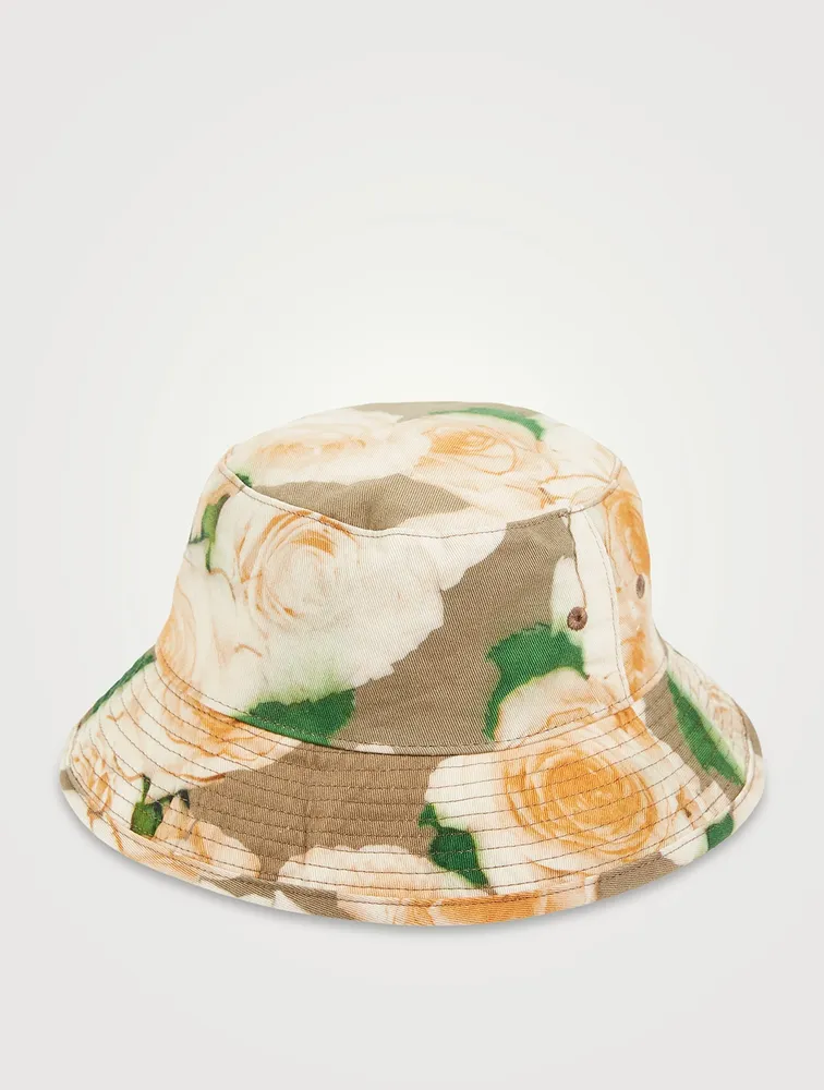 Canvas Bucket Hat In Floral Print