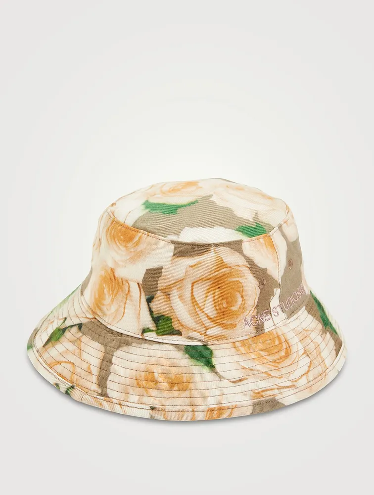 Canvas Bucket Hat In Floral Print