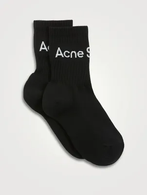 Ribbed Logo Socks