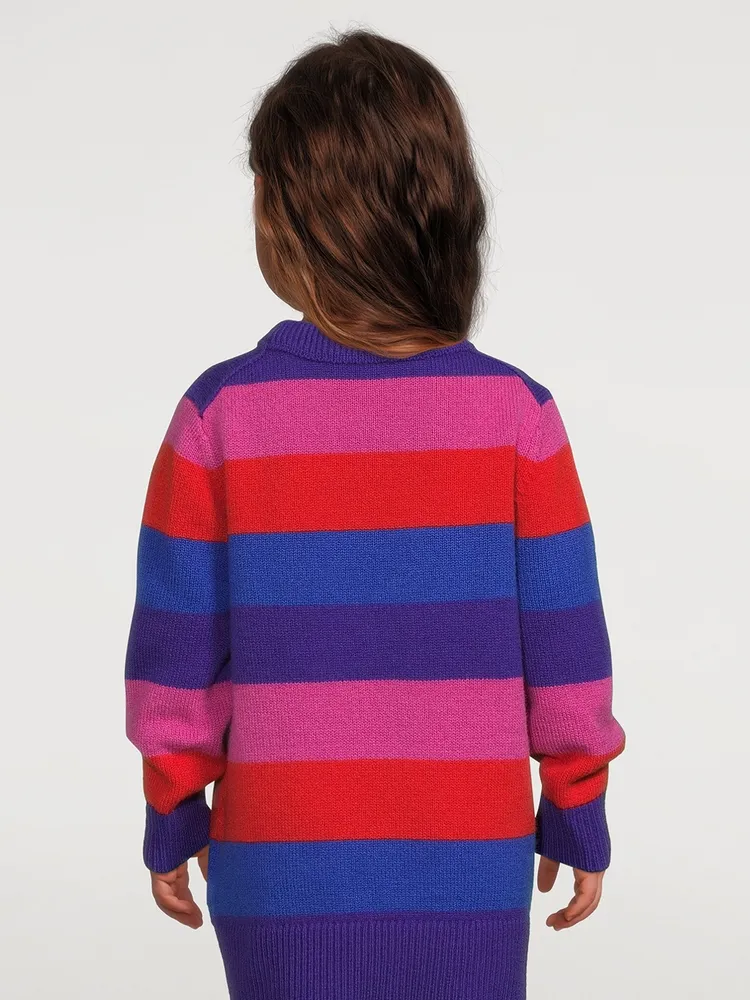 Wool Sweater Striped Print