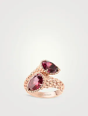 Serpent Bohème Two-Stone Ring With Rhodolite Garnet