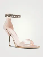 Embellished Satin Sandals