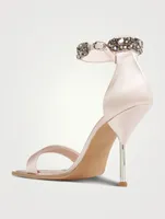 Embellished Satin Sandals