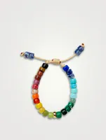 Rainbow Gemstone Bracelet With Shiny 14K Gold