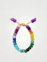 Lavender Rainbow Gemstone Bracelet With 14K Gold