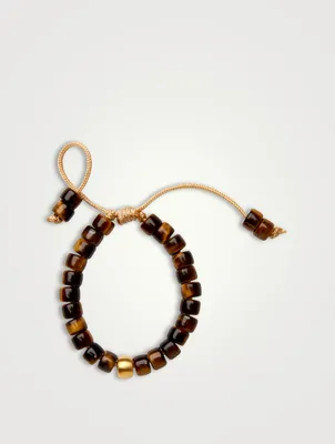 Beaded Bracelet With Tiger's Eye And 14K Gold