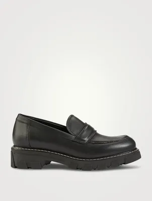 Douglas Leather Lug-Sole Loafers