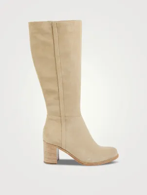 Promise Heeled Suede Knee-High Boots