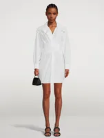 Cross-Front Cotton Shirt Dress