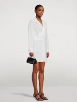 Cross-Front Cotton Shirt Dress