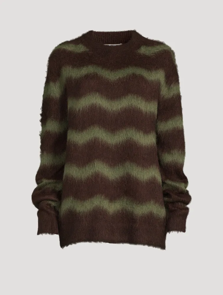 Alpaca And Wool Sweater Striped Print