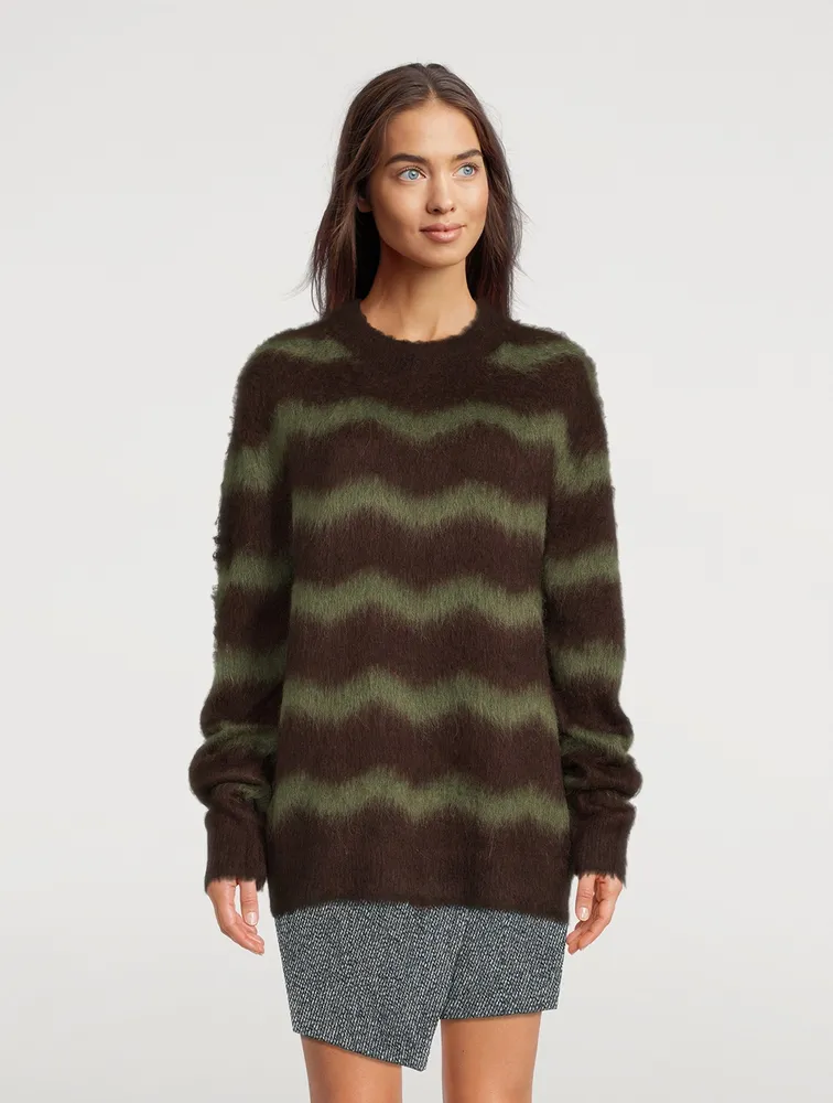 Alpaca And Wool Sweater Striped Print