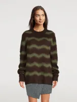 Alpaca And Wool Sweater Striped Print