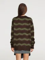 Alpaca And Wool Sweater Striped Print