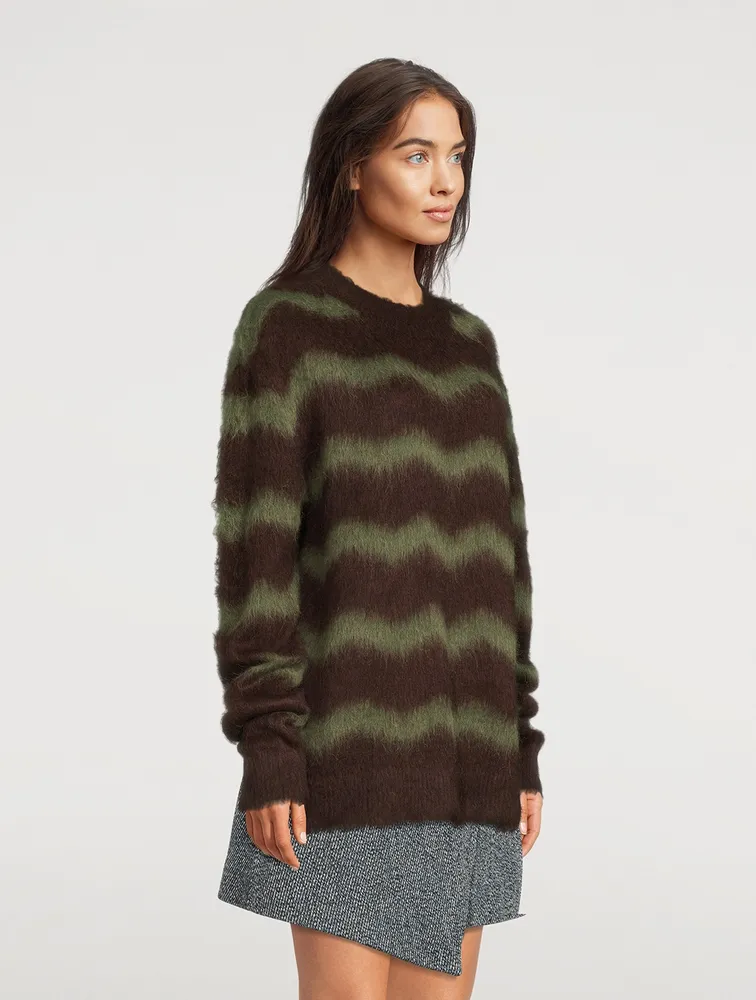 Alpaca And Wool Sweater Striped Print