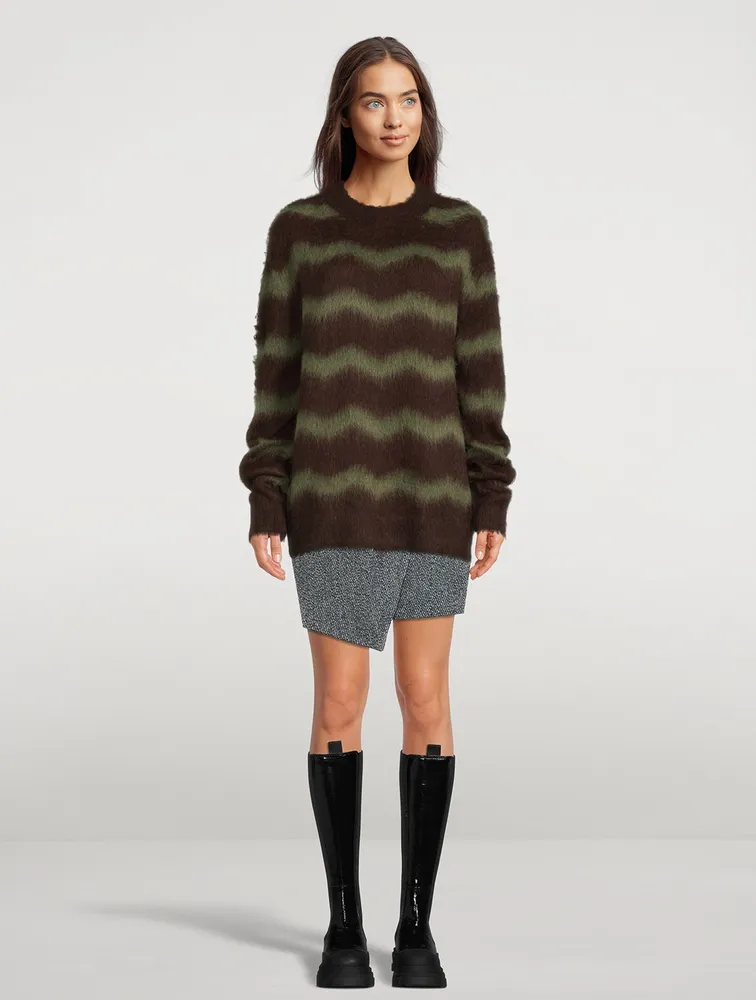 Alpaca And Wool Sweater Striped Print