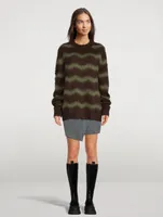 Alpaca And Wool Sweater Striped Print