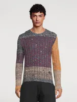 Wool-Blend Distressed Sweater
