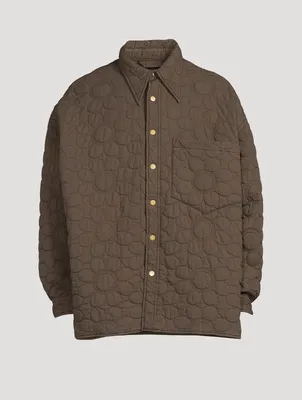 Flower Quilted Organic Cotton Shirt Jacket