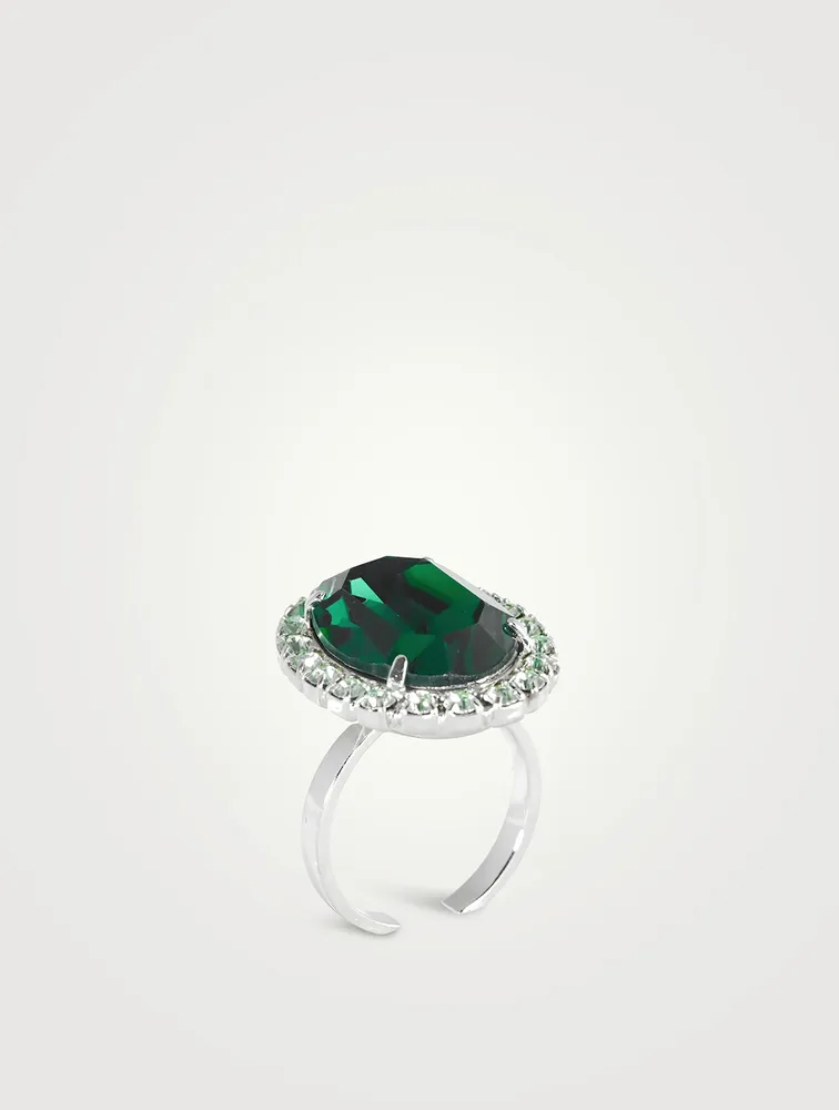 Oval-Cut Ring With Crystal